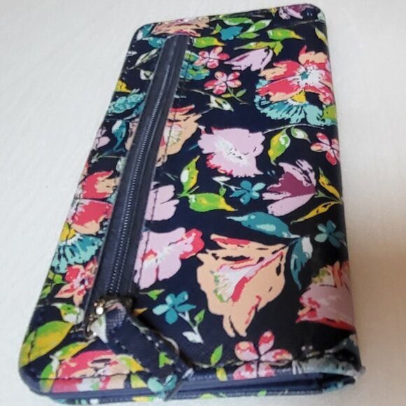 Floral Bifold Wallet w Card Slots & Zipper Coin Pouch - Picture 4 of 7